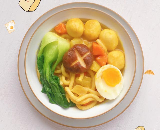 港式咖喱鱼蛋乌冬面的做法