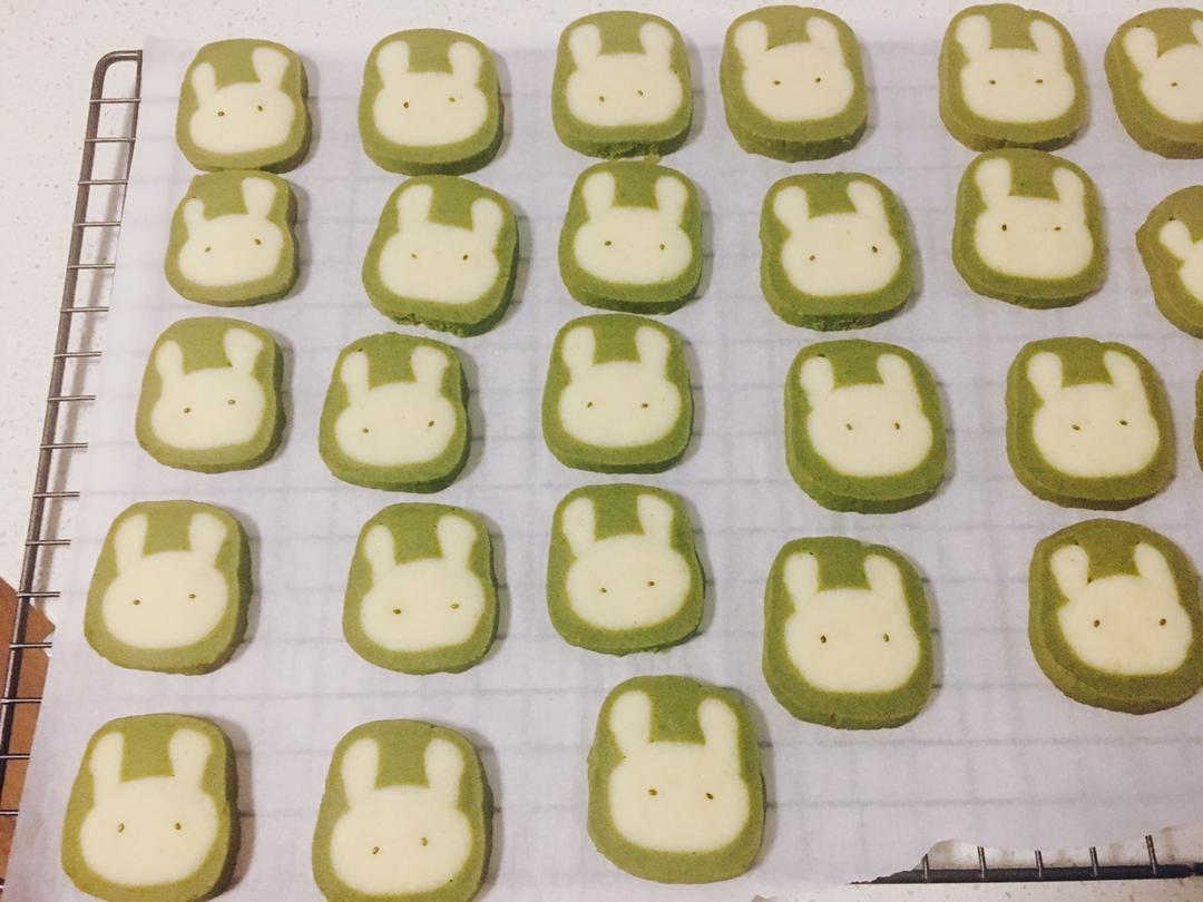抹茶兔兔曲奇（比熊猫简单！超详细实物图+超良心手绘图）