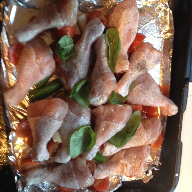 香蒜蕃茄烤鸡腿