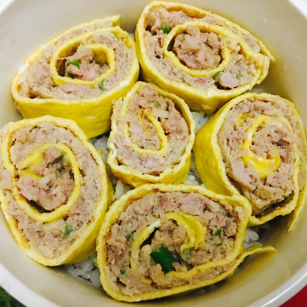 老爸的手艺---蒸肉蛋卷