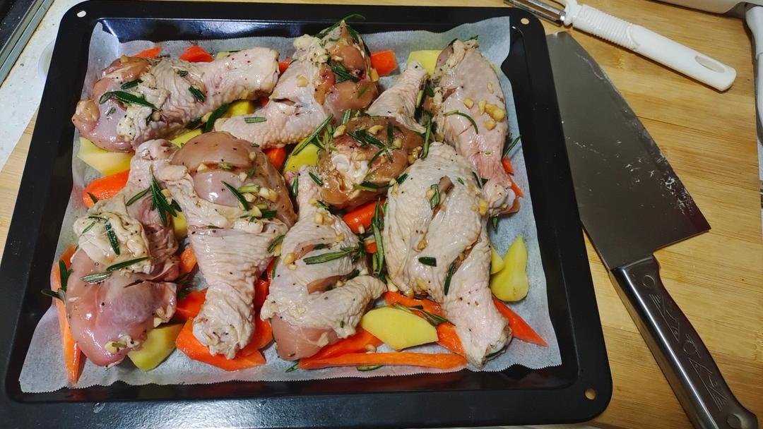 超详细 入味马杀鸡迷迭香烤鸡腿（翅）宴客必备