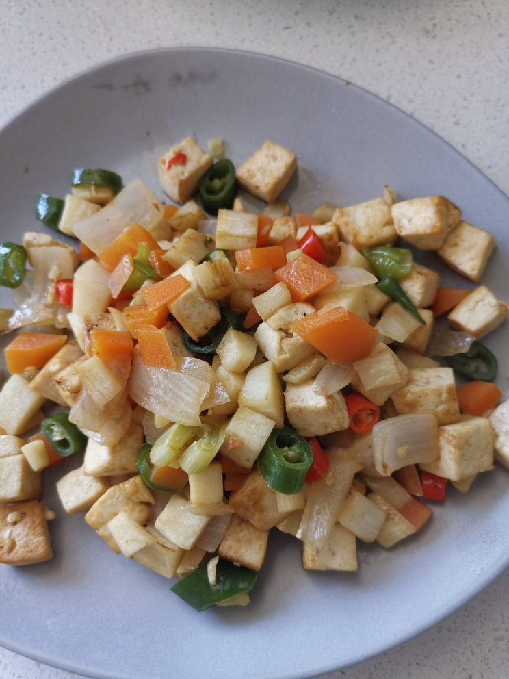 茭白豆腐彩蔬丁（健康减脂）的做法
