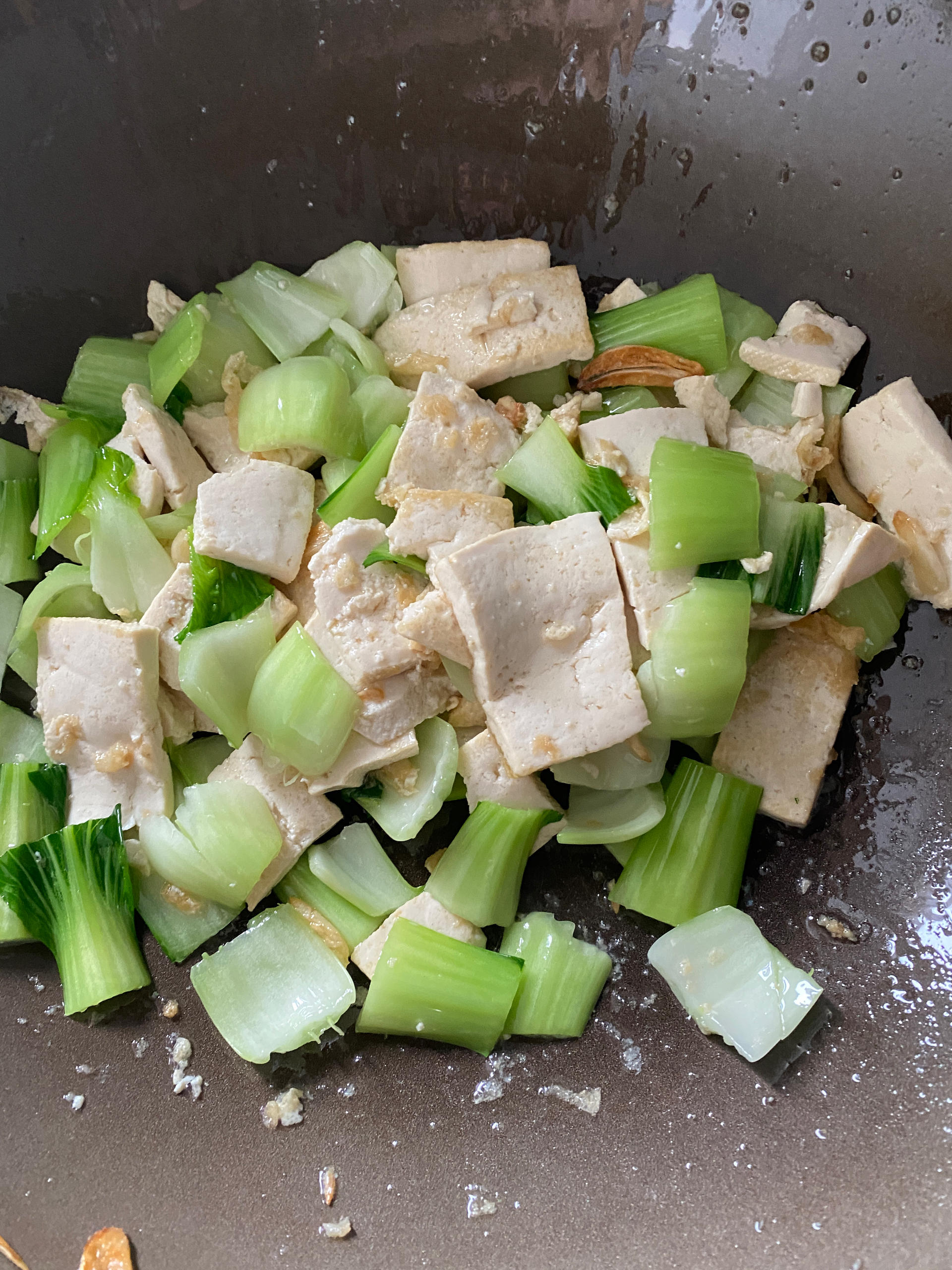 小油菜木棉豆腐的做法 步骤5