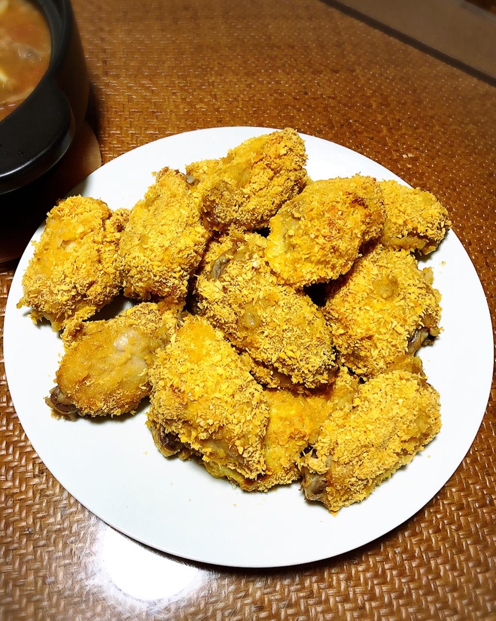 无油版蒜香面包糠烤鸡翅