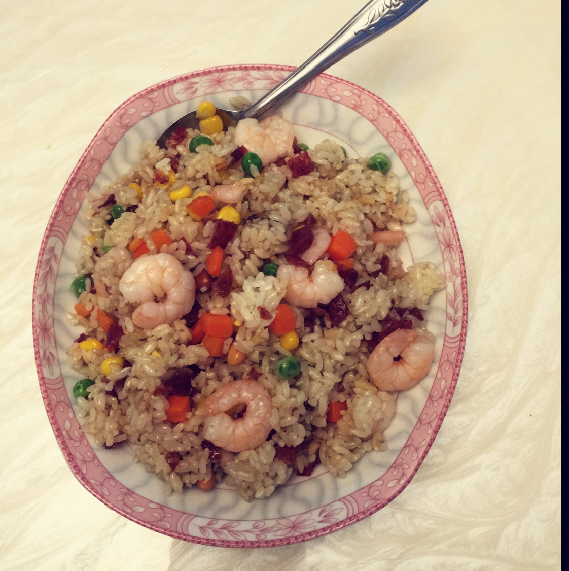 豌豆玉米虾仁炒饭