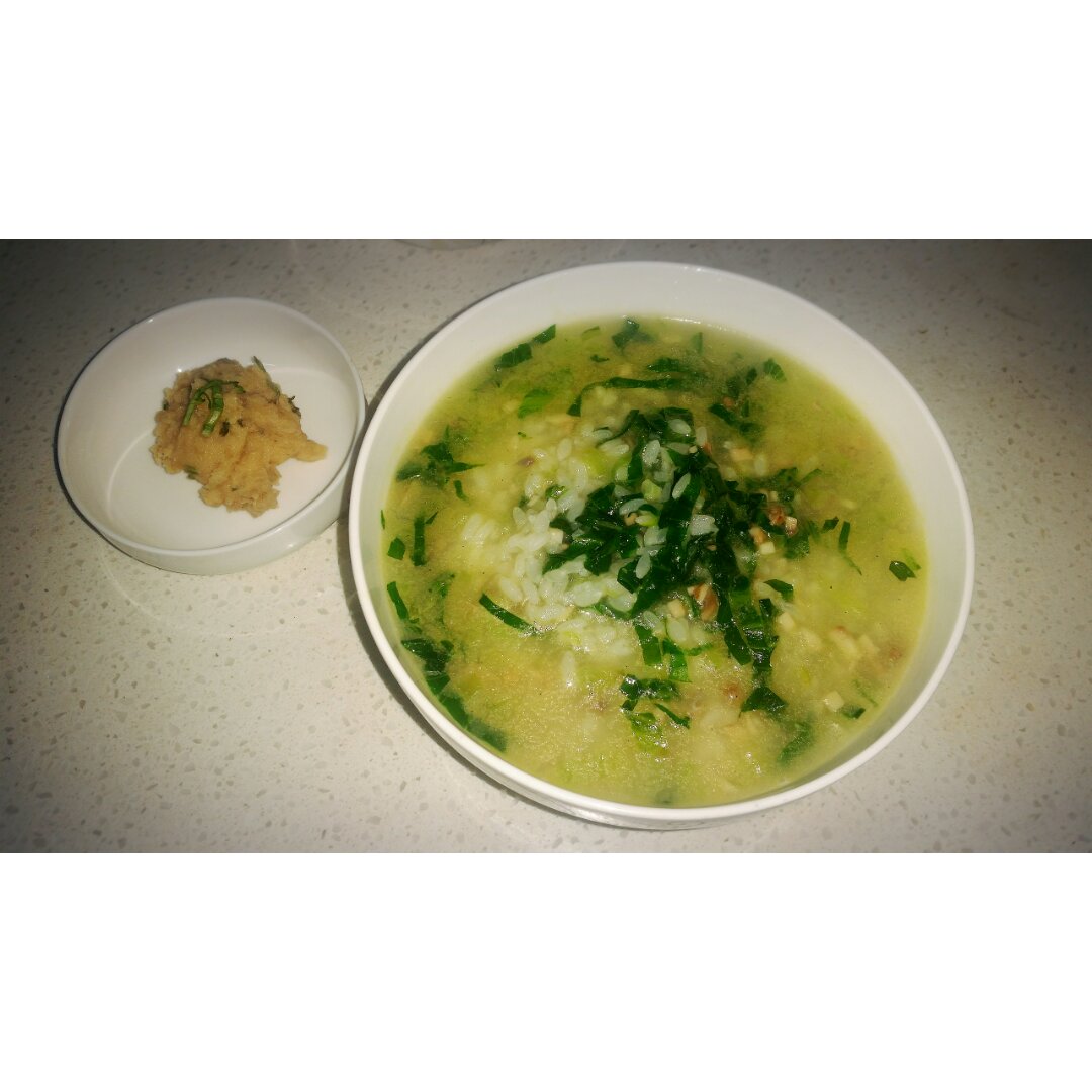 青菜口蘑稀饭