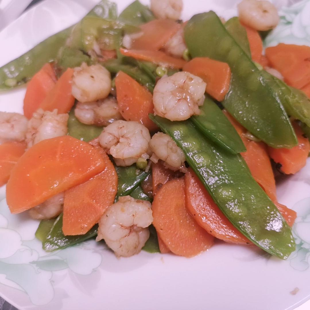 荷兰豆炒虾仁