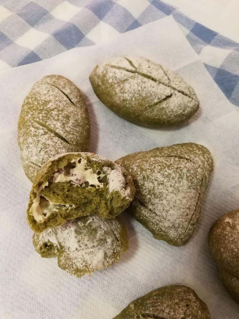 全麦抹茶小面包🍞(无油免揉冷藏发酵)
