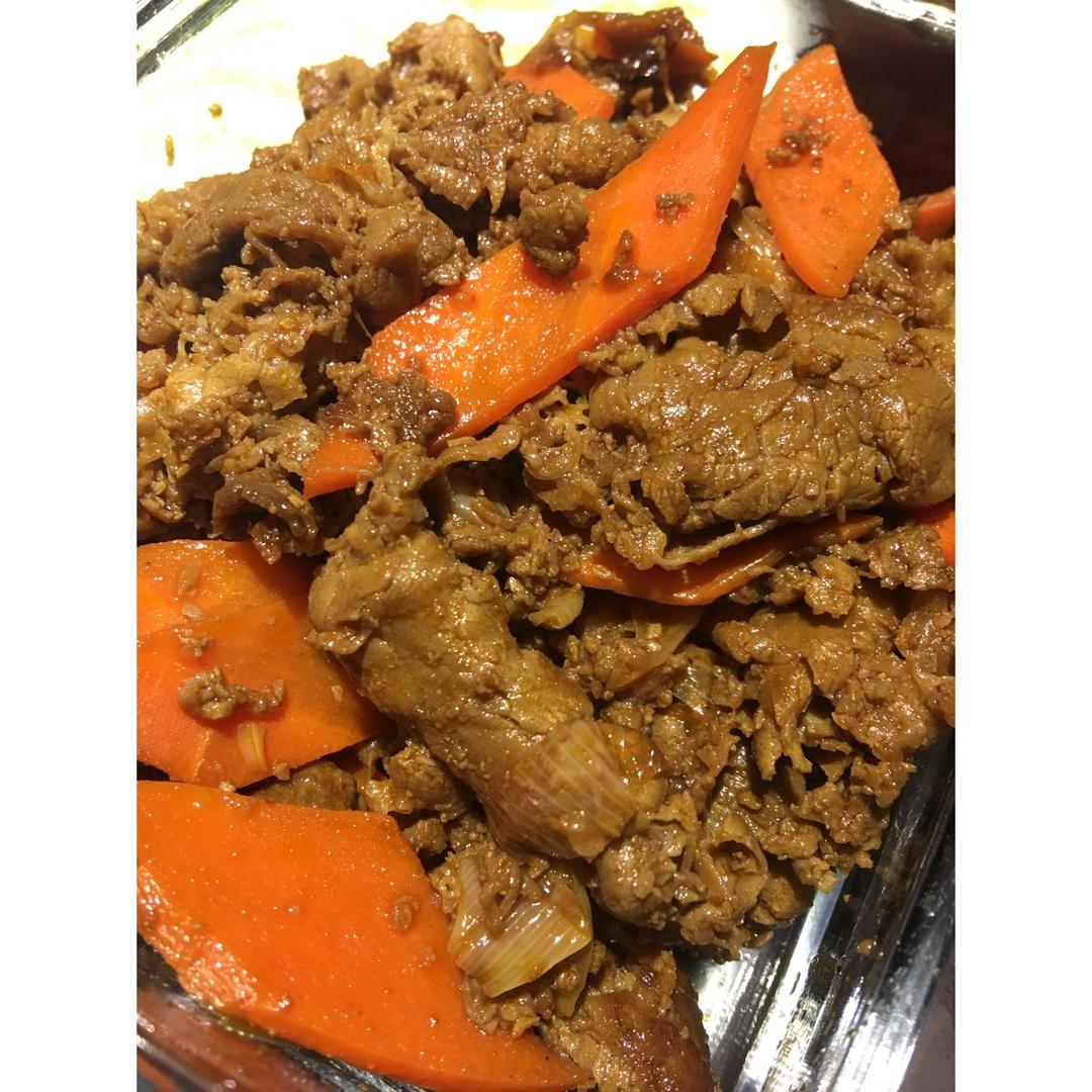 韩式葱爆肥牛 Korean Style Beef with Spring Onion