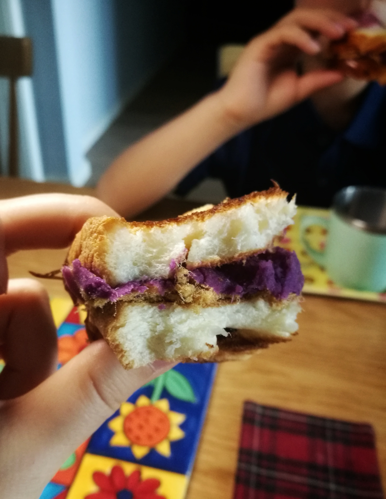 紫薯泥肉松三明治的做法 步骤1