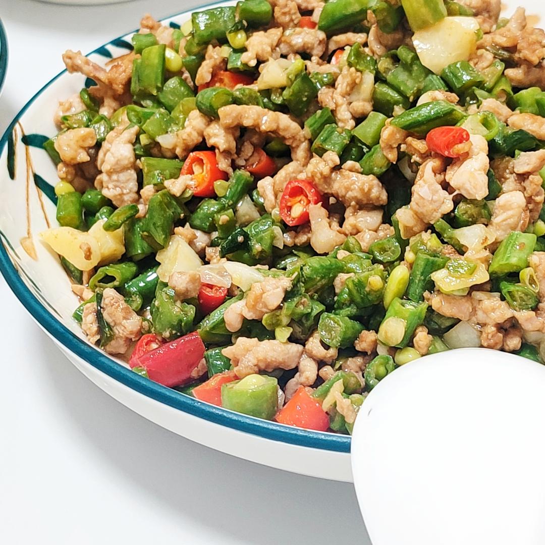 肉沫豆角下饭菜
