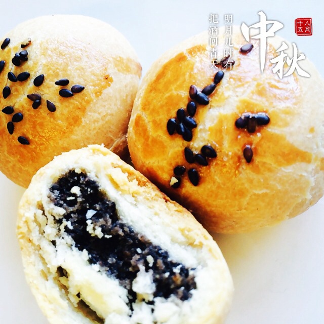 【曼食慢语】桂花黑芝麻酥皮月饼