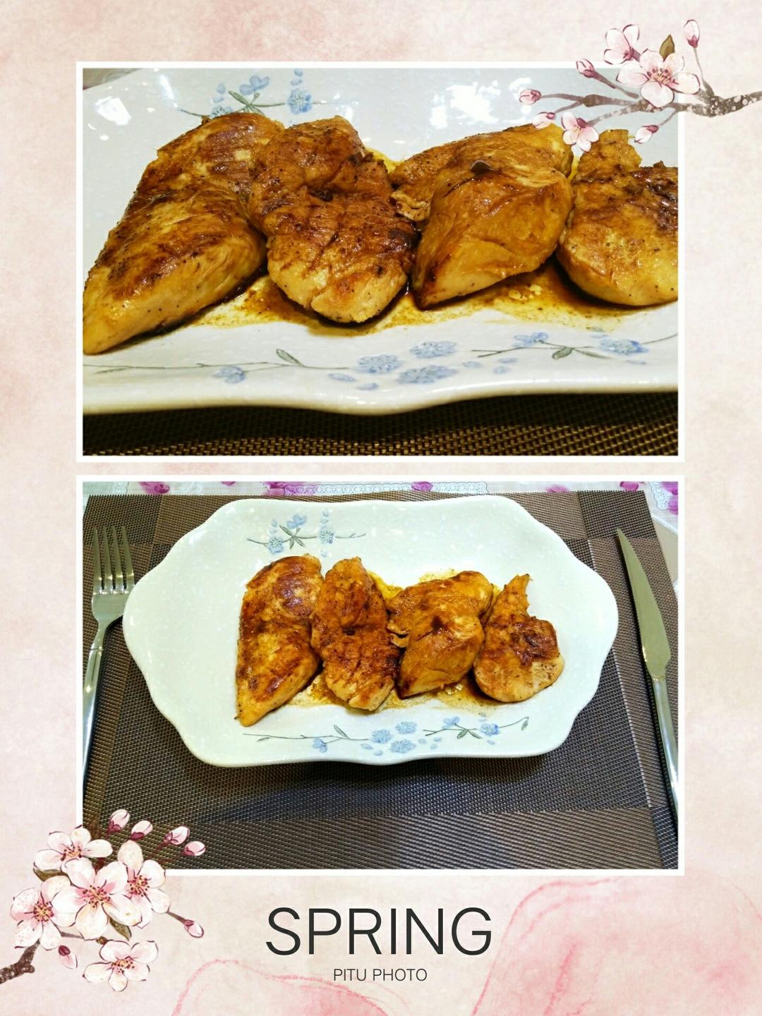 酷炫屌炸天好吃的煎鸡胸肉（香蒜蜂蜜煎鸡胸肉）