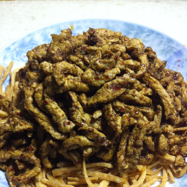 坚持做的孜然炒肉丝