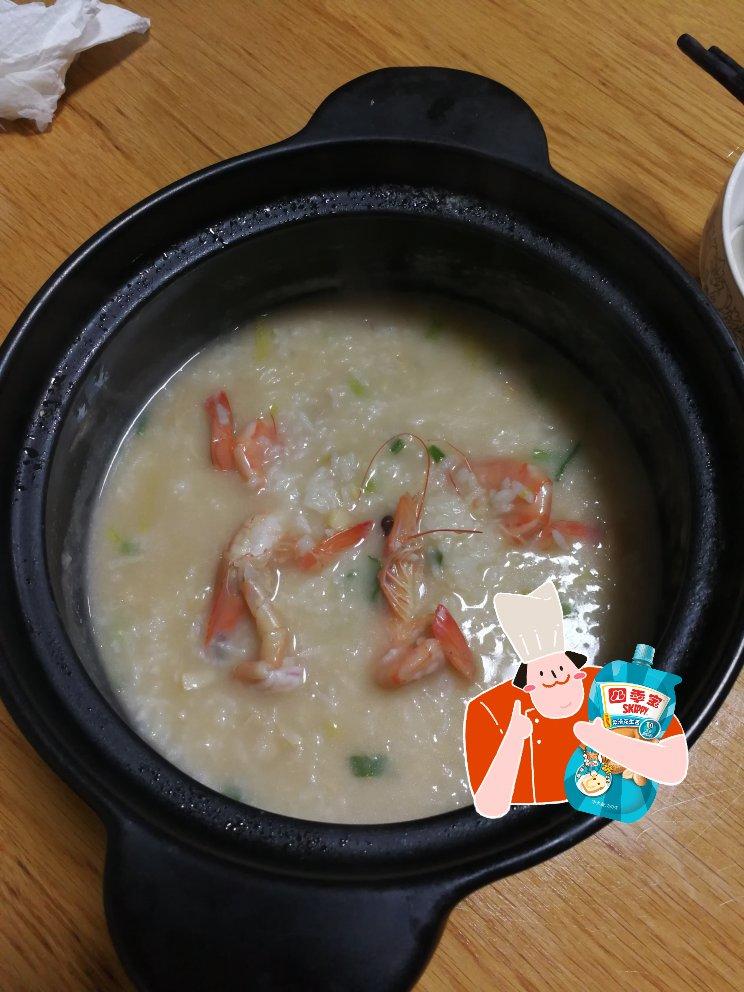 花生酱鲜虾干贝粥