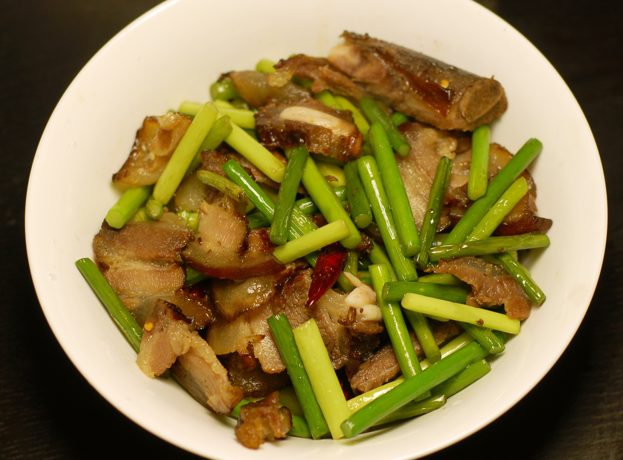 蒜苔炒腊肉