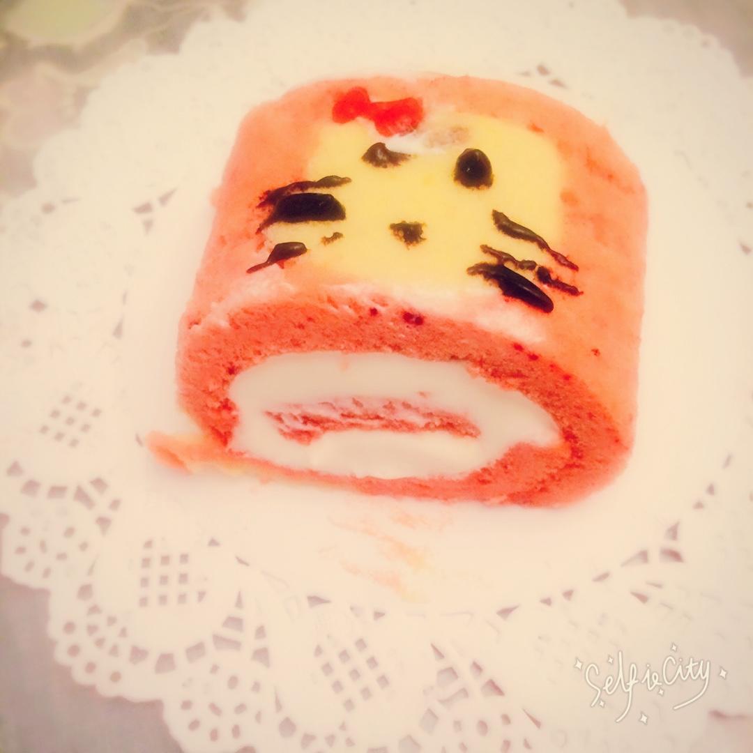 KITTY猫彩绘蛋糕卷