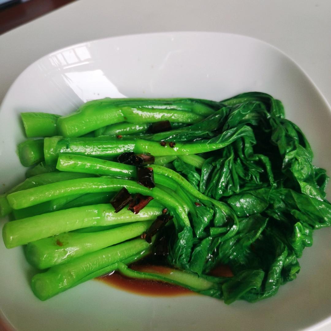复刻饭店做法白芍菜心❗️高大上的青菜在家轻松搞定
