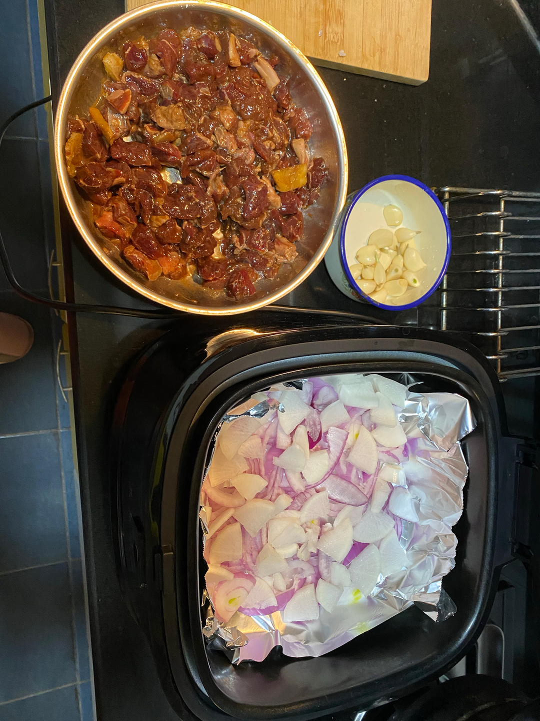 空气炸锅版黑蒜子牛肉粒