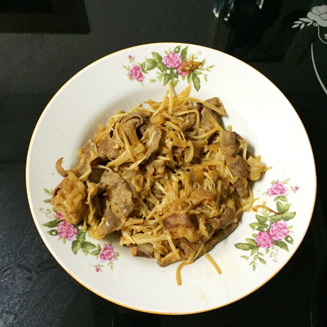 老丁的私房菜-金针菇肥牛