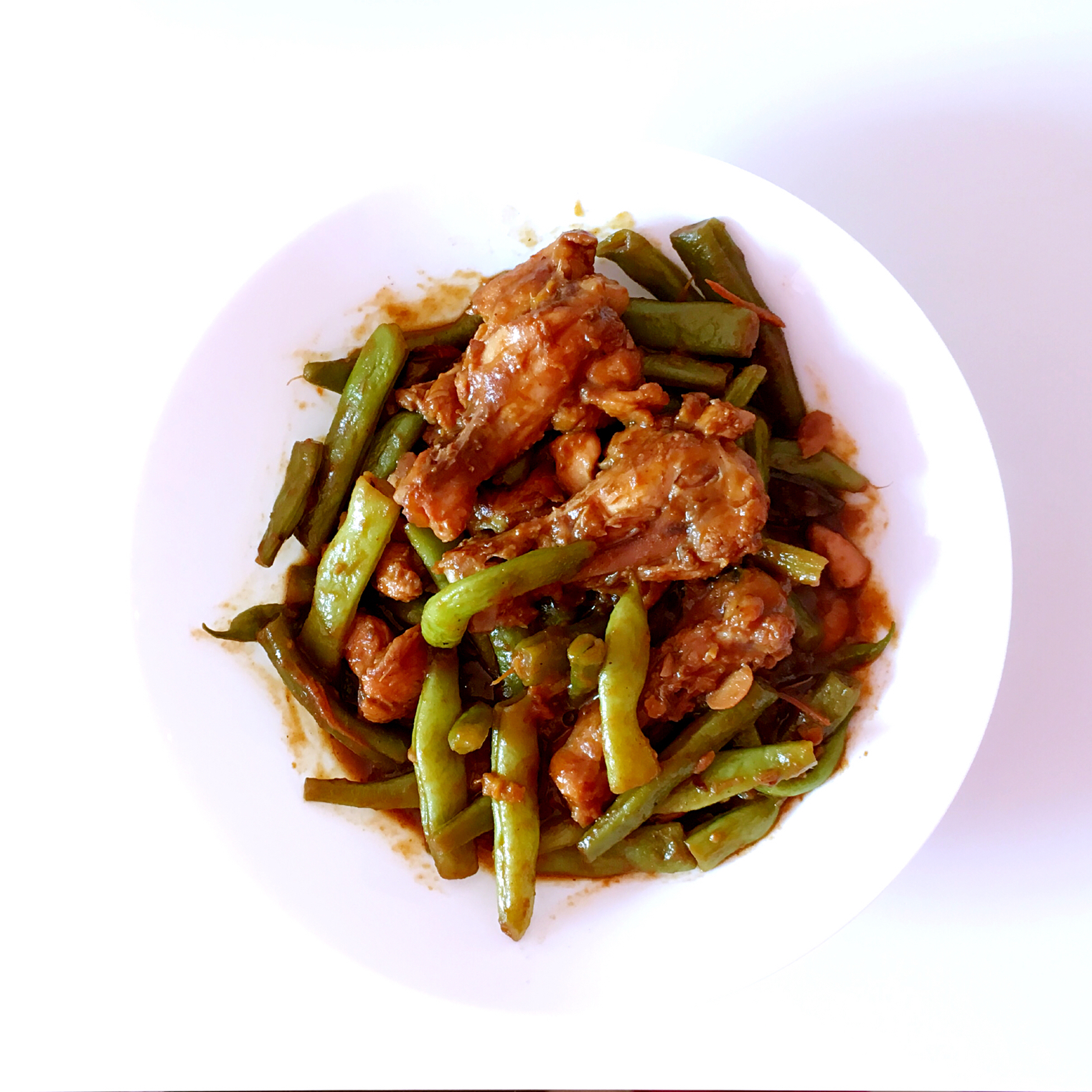 鸡翅根炖豆角