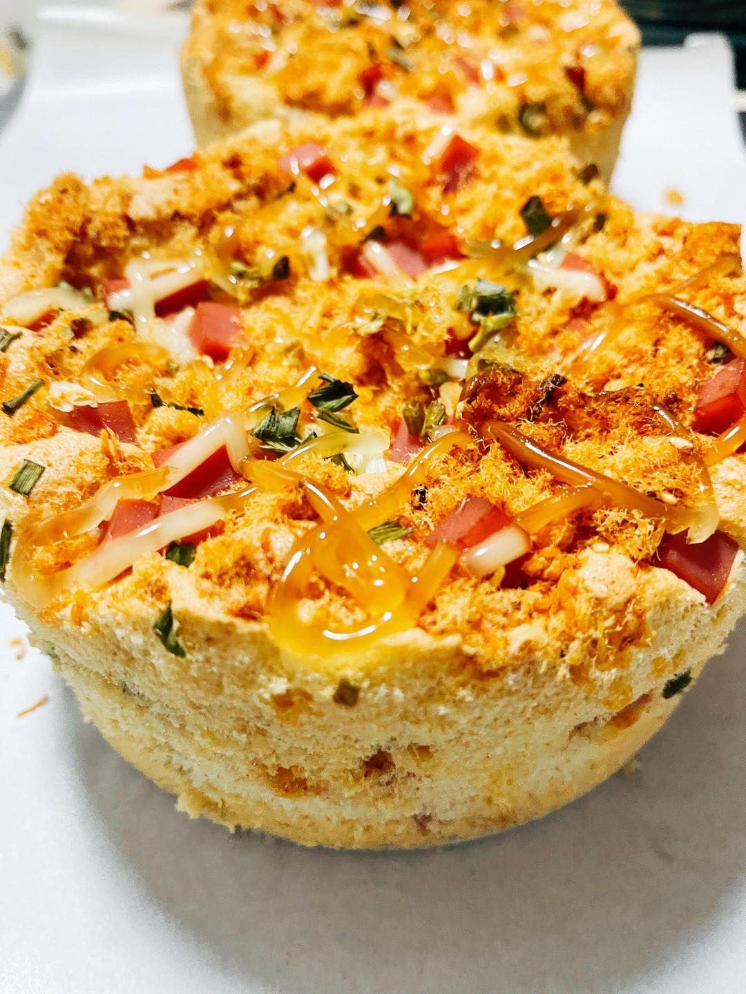 香葱肉松肥蛋糕卷～