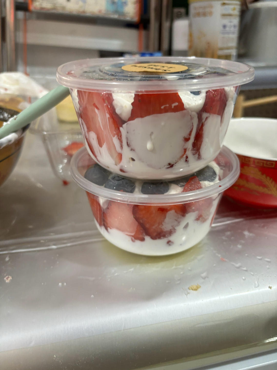 简单易做的草莓黄桃生日蛋糕6寸