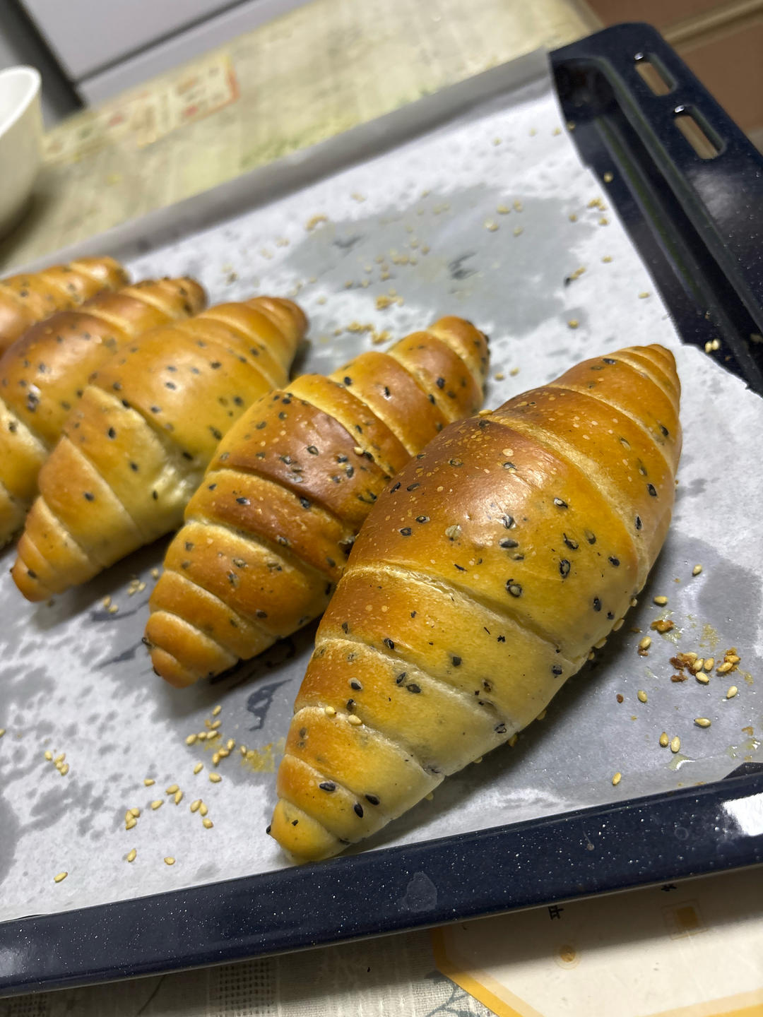 黑芝麻海盐卷/日式盐面包