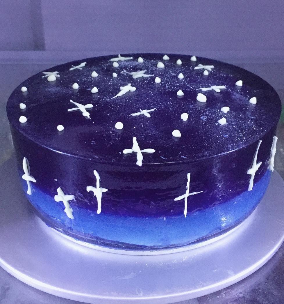 伊人7788做的星空巧克力蛋糕淋面