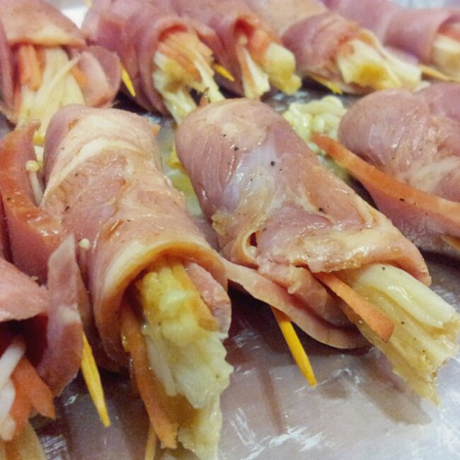 香烤培根金针菇卷