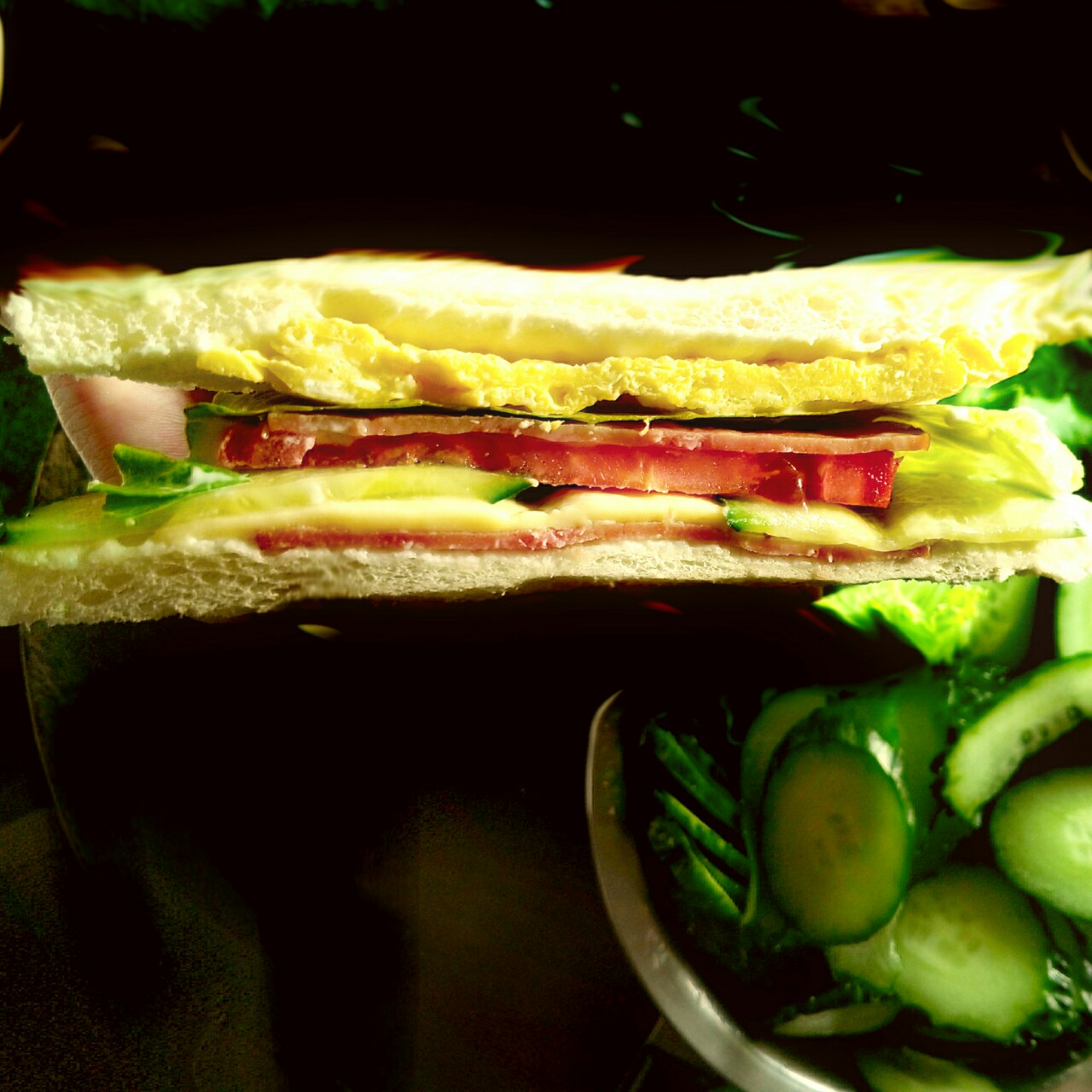 早餐 培根 三明治