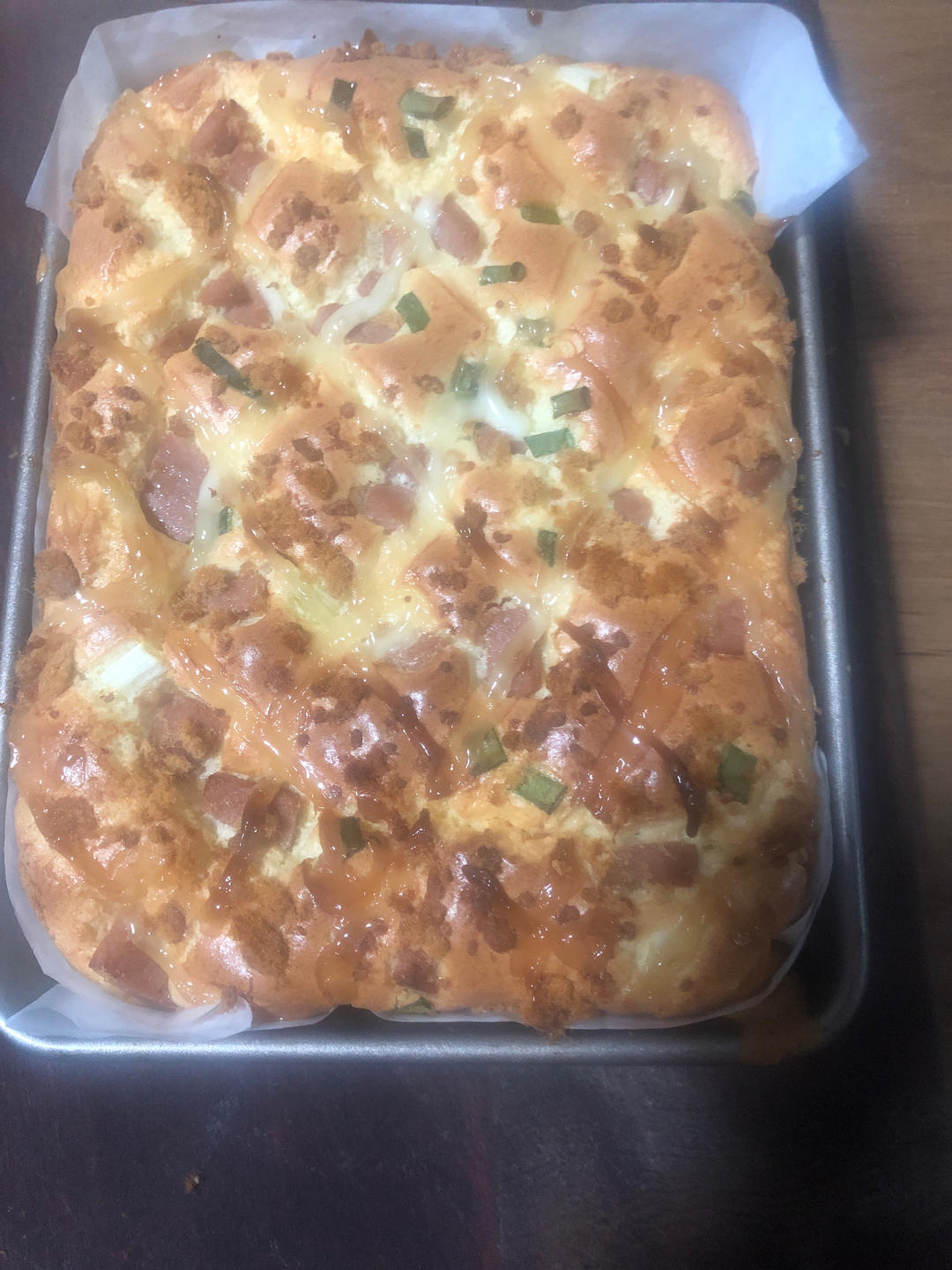 火腿香葱肉松蛋糕