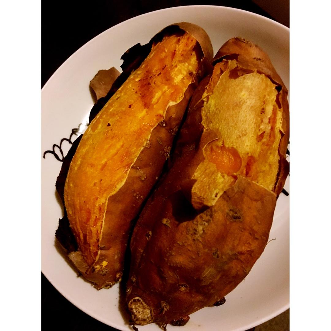 咸蛋瘦在春风里做的自制烤地瓜