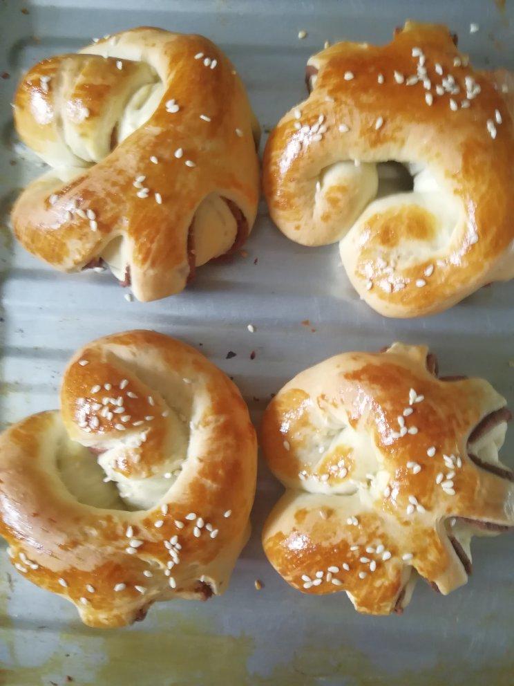 美味的豆沙面包卷（手揉版、手套膜）