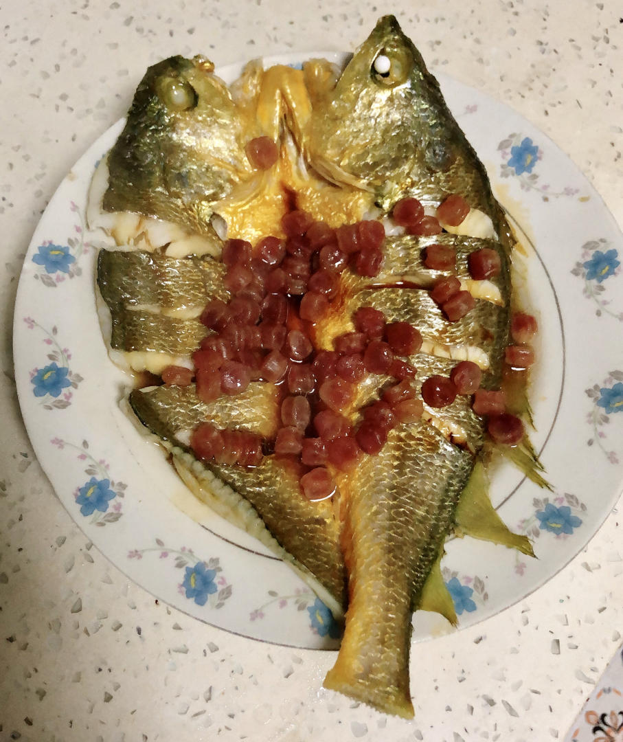 辣肠蒸黄鱼鲞