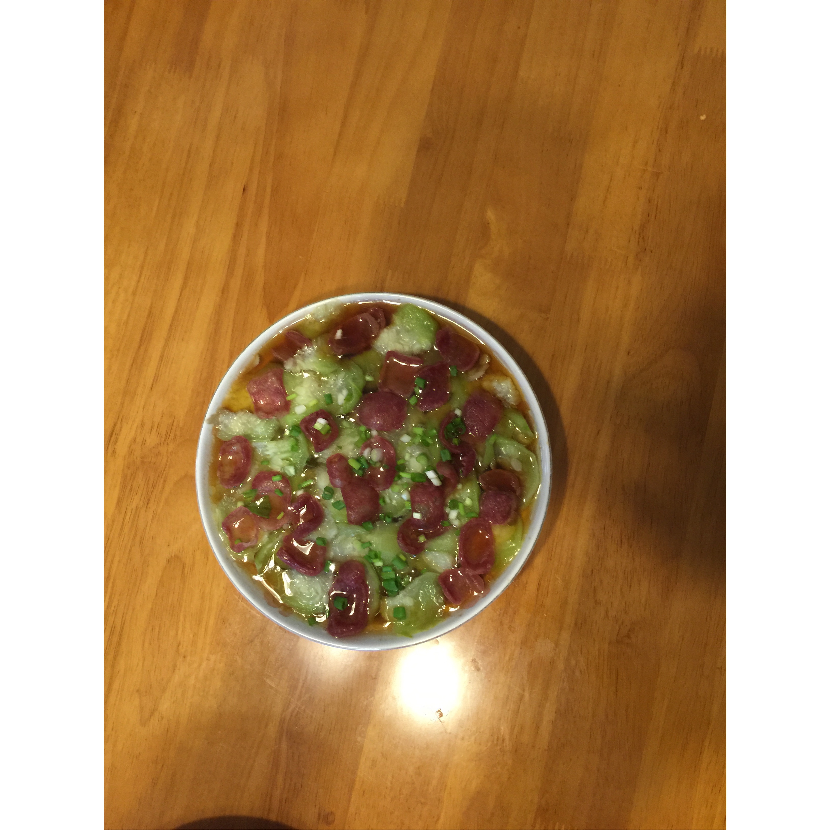 【丝瓜蒸香肠】鲜嫩美味傻瓜菜