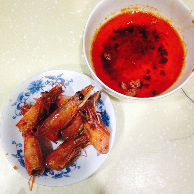 熬虾油炸虾头