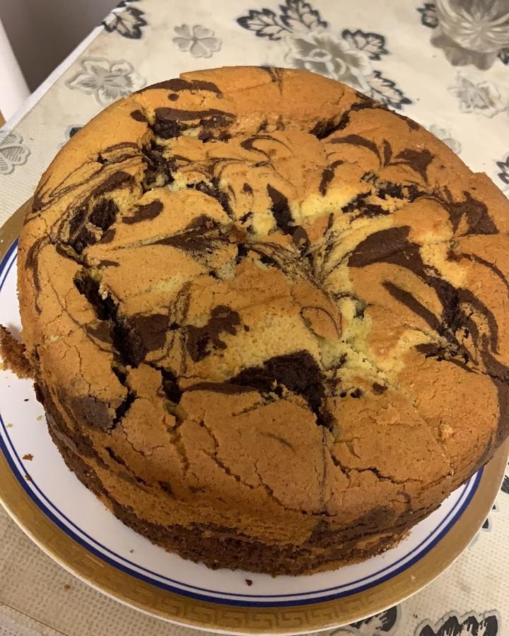巧克力斑马纹戚风蛋糕（8寸）