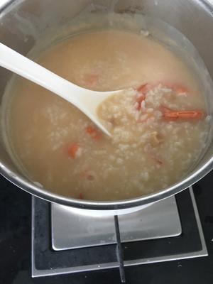 潮汕鲜虾干贝粥(海鲜粥)简易版的做法 步骤4