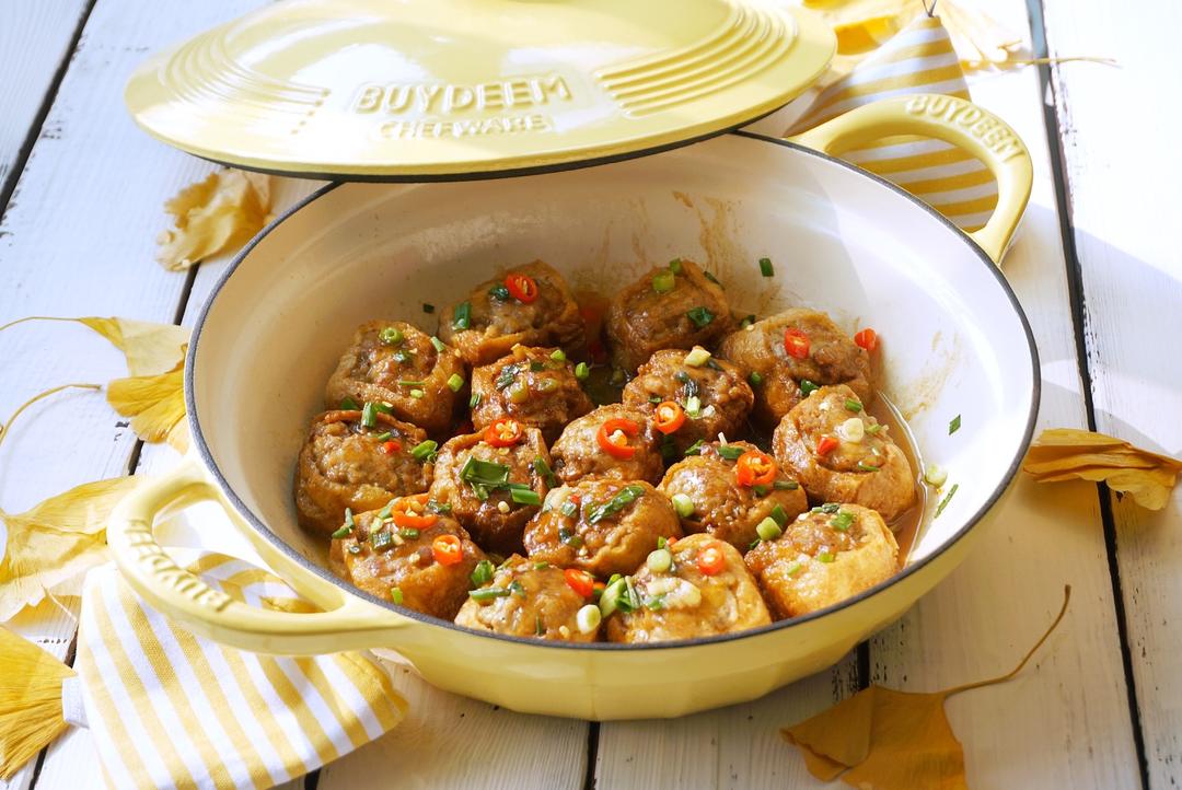 家常油豆腐酿肉【11月北鼎珐琅锅食谱】