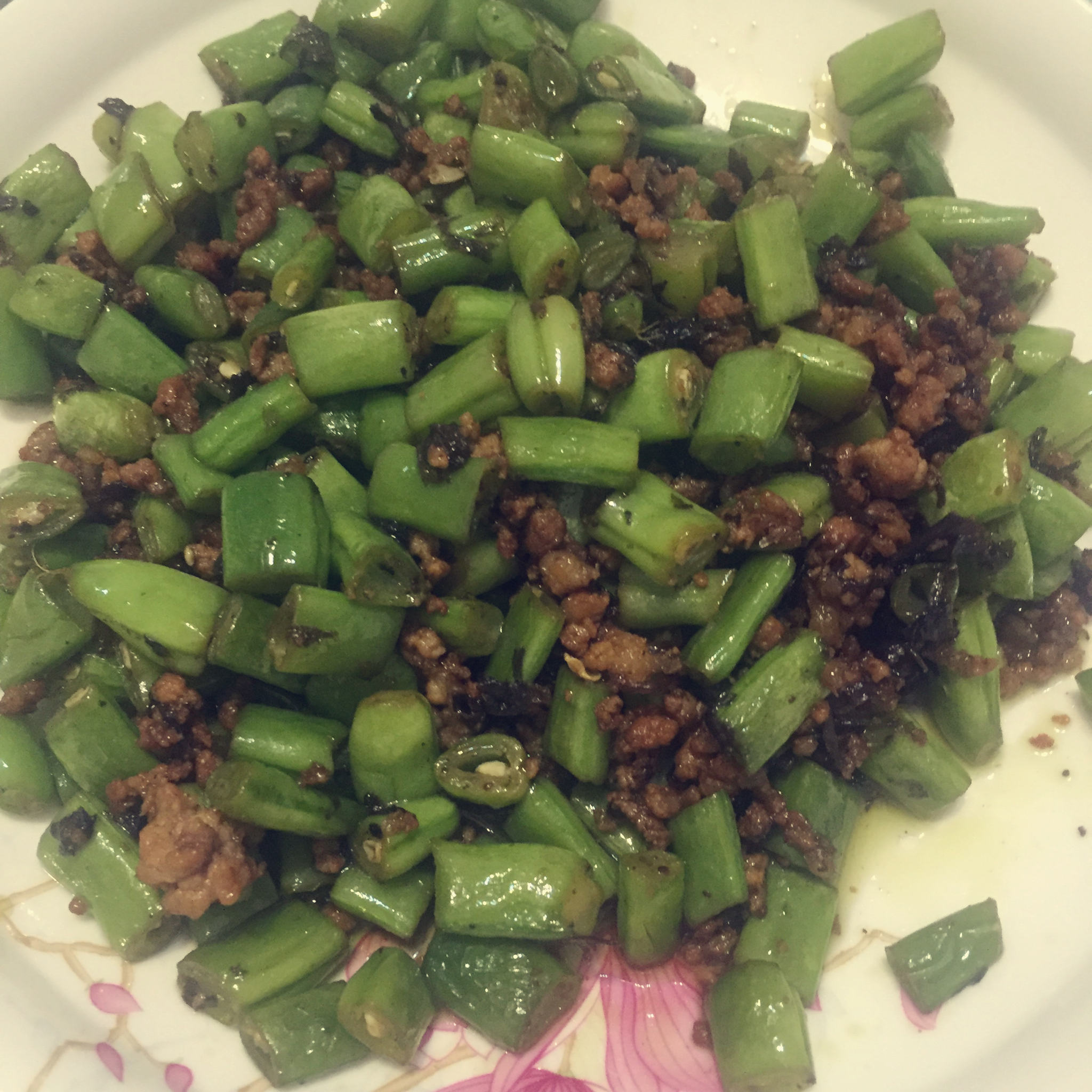 榄菜肉末四季豆