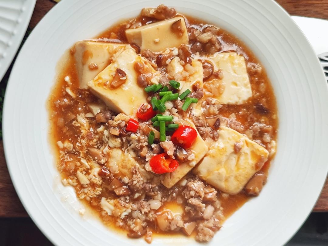 肉末嫩豆腐｜嫩滑口感爽口！这道快手菜超级下饭！！（减脂少油版）