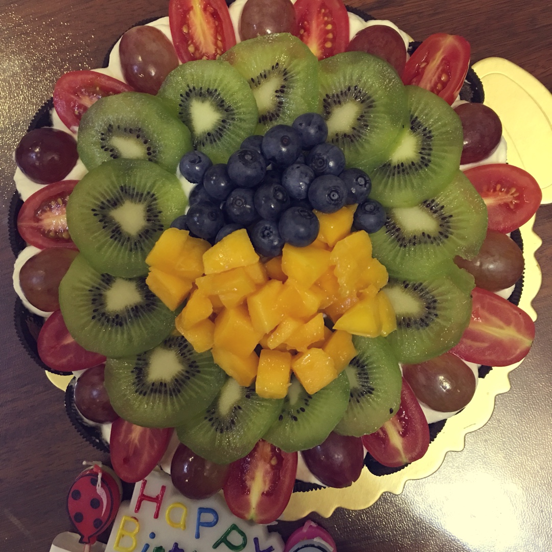 生日蛋糕教程【威化饼干围边】