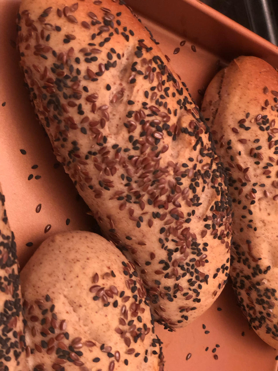 少油低糖｜全麦奇亚籽芝麻餐包｜复刻星巴克帕斯雀三明治面包胚，可做汉堡胚、热狗、三明治