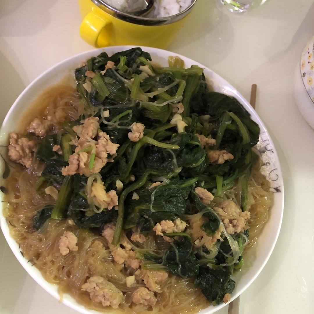 肉末粉丝小白菜