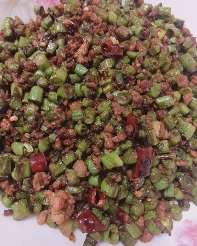 豆角肉末下饭菜