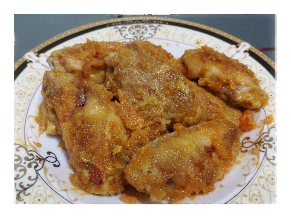 非油炸免烤箱咸蛋黄脆皮鸡翅