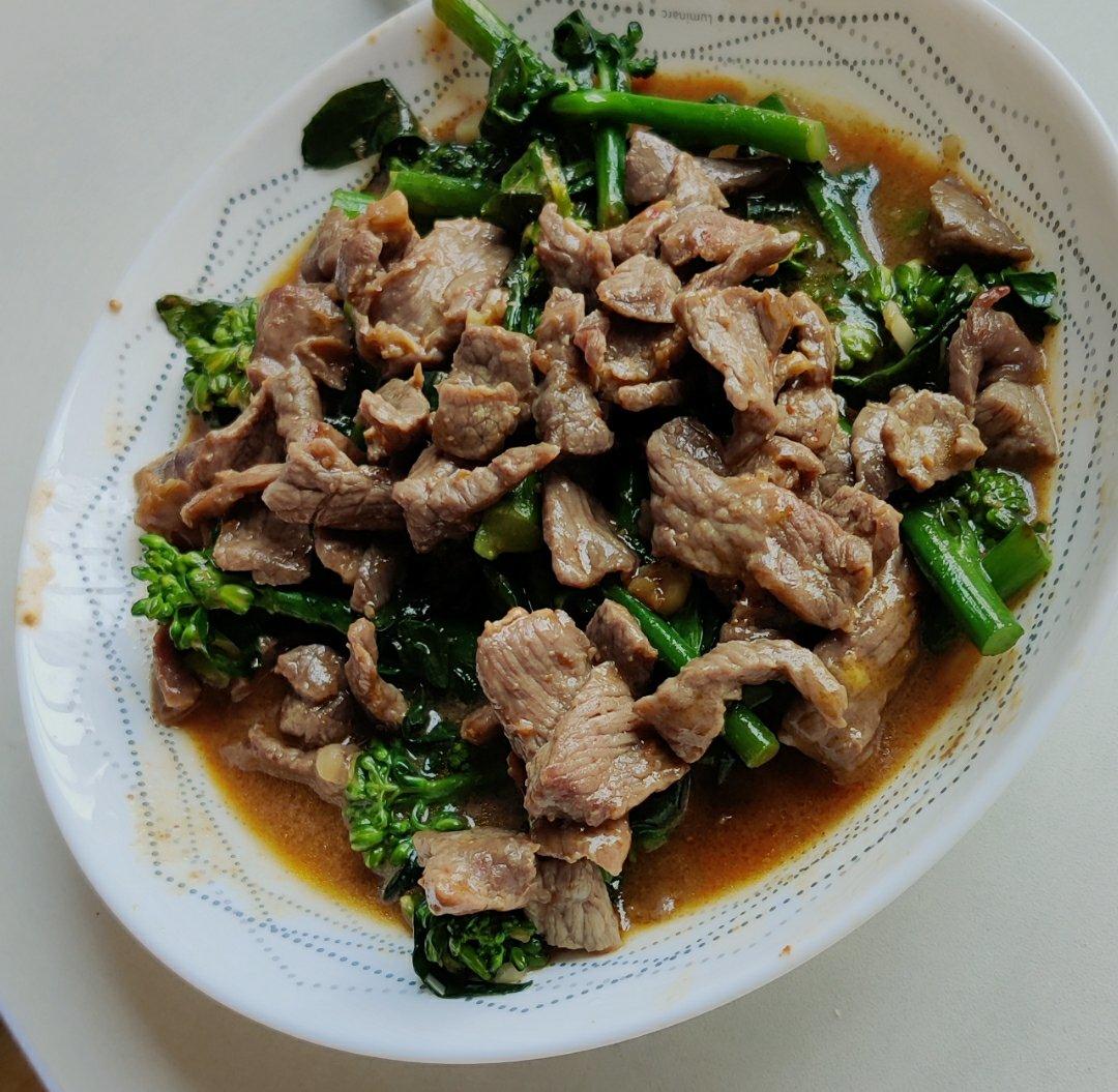 沙茶牛肉炒芥兰