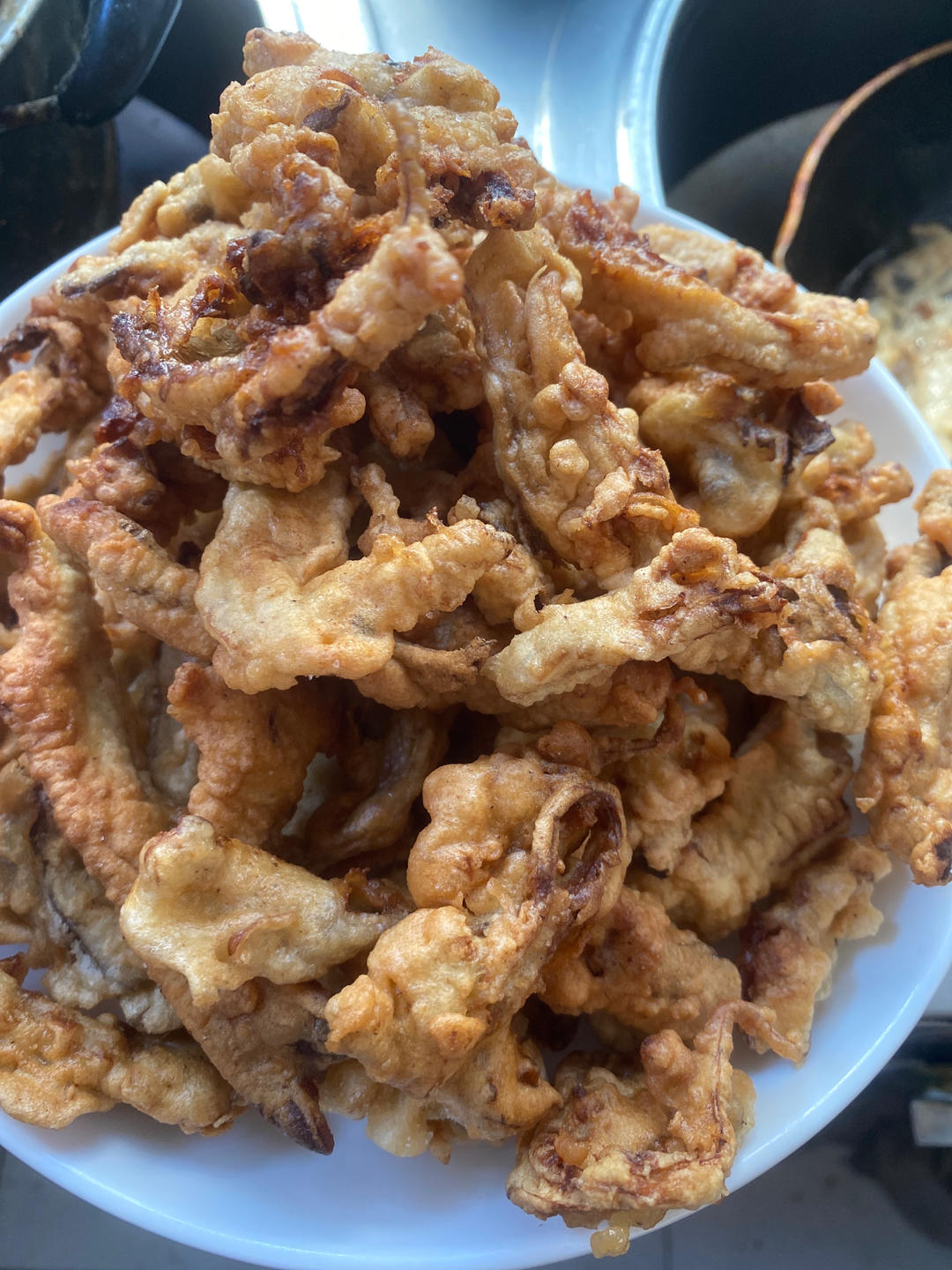 干炸蘑菇的做法，大人小孩都喜欢