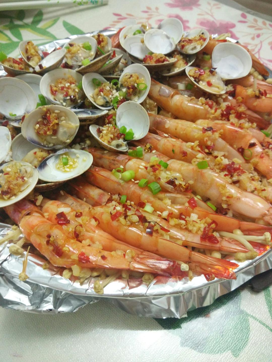 蒜蓉粉丝烤花甲虾